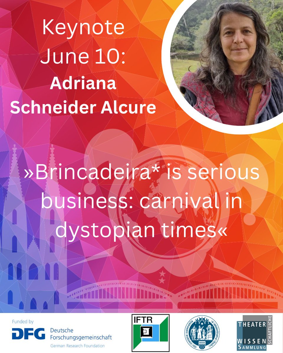 TWSKoeln's tweet photo. #IFTR | #KEYNOTE The first Keynote of #IFTR2025 will be held by Prof. Adriana Schneider Alcure on June 10th, 16:00!🎊
Find more details on our website and stay tuned!🎉https://t.co/imp2Tozz6T https://t.co/aczORChs7C