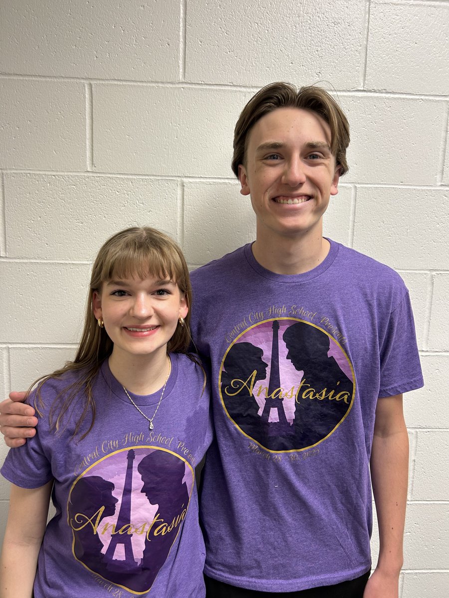Congratulations to Claire Blomstedt and Fyn Fasbender! They both received callbacks from the Nebraska Theater Association for their roles as Anastasia and Dmitri, respectively.  They will be competing this weekend at the Holland Center in Omaha in singing and dancing auditions.