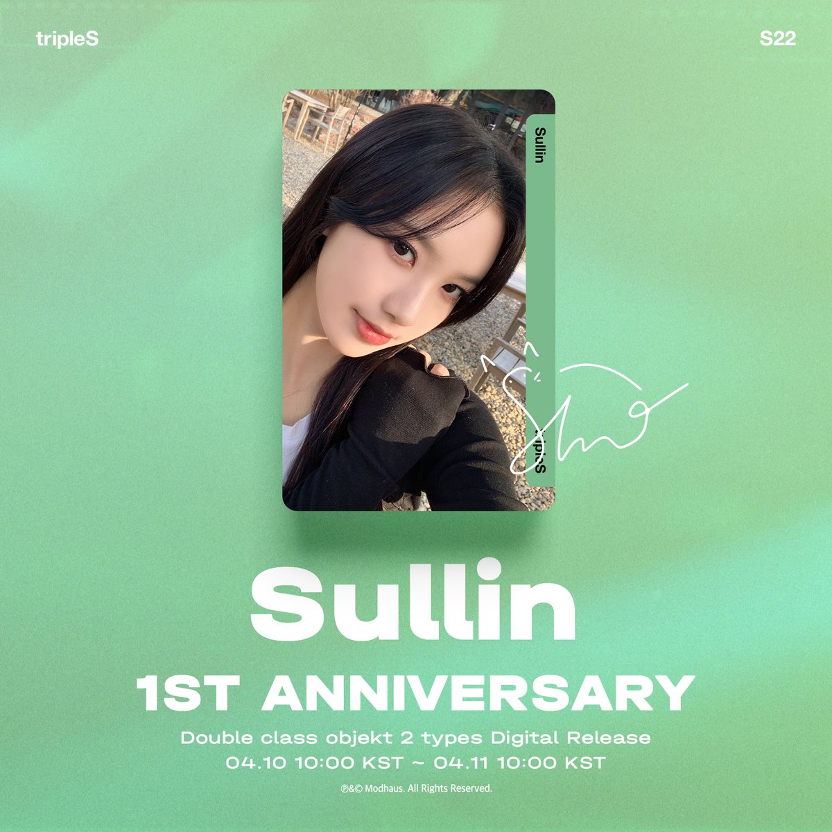 Happy 1st Year Sullin 🎉

설린의 1주년을 오브젝트로 기념하세요! (335Z, 336Z)
Celebrate Sullin's 1st year anniversary with Objekts! (335Z, 336Z)

📅 Schedule
2025.04.10 10:00 ~ 2025.04.11 10:00 KST

Check out in <COSMO : the Gate>
🔗 bit.ly/42lCvXd

#tripleS #트리플에스