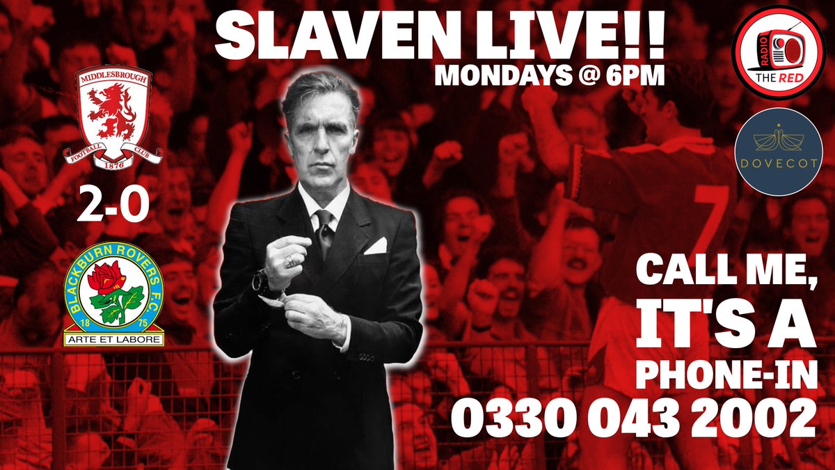 Looking for something to listen to tonight ahead of the game?

Well, last night's Slaven Live is now available across all of your podcast providers. Bernie discussed everything end of the season, Boro's run in and you can find out has he changed his mind on whether Boro can make