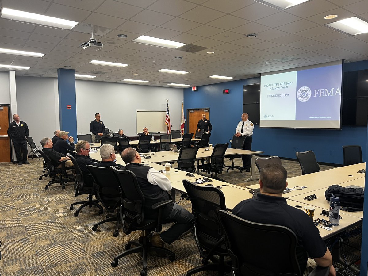 MDFRChief's tweet image. It was an honor to welcome @FEMA #USAR peer evaluators to #MDFR HQ as they assessed #FLTF1’s operational readiness. We value their insight and remain committed to ensuring our task force is prepared to respond to any emergencies.