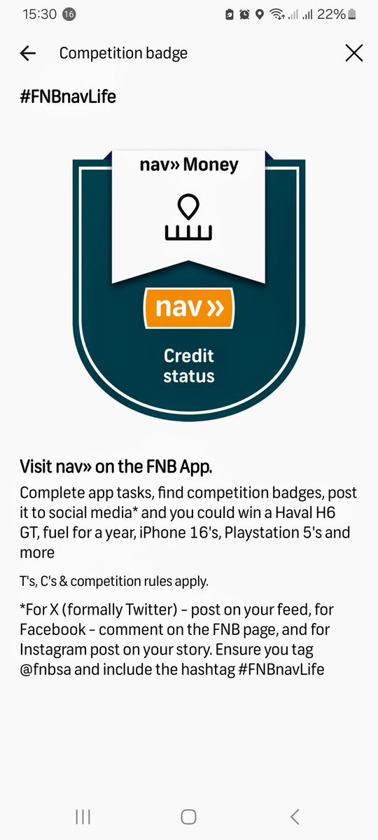 NoVer_SA's tweet photo. @FNBSA #FNBnavLife https://t.co/0KvqIXbUGj