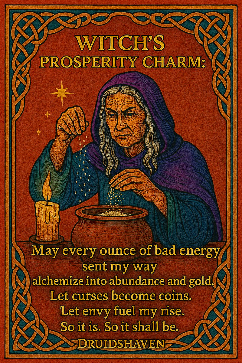 Druidshaven's tweet photo. May all negative energy sent my way transform into prosperity. So mote it be. 💰✨"
— @Druidshaven​

#Witchcraft #Manifestation #Abundance #Spirituality #EnergyTransformation #WitchesOfInstagram #Pagan #Magic #PositiveVibes #LawOfAttraction https://t.co/cqgPam5WBz