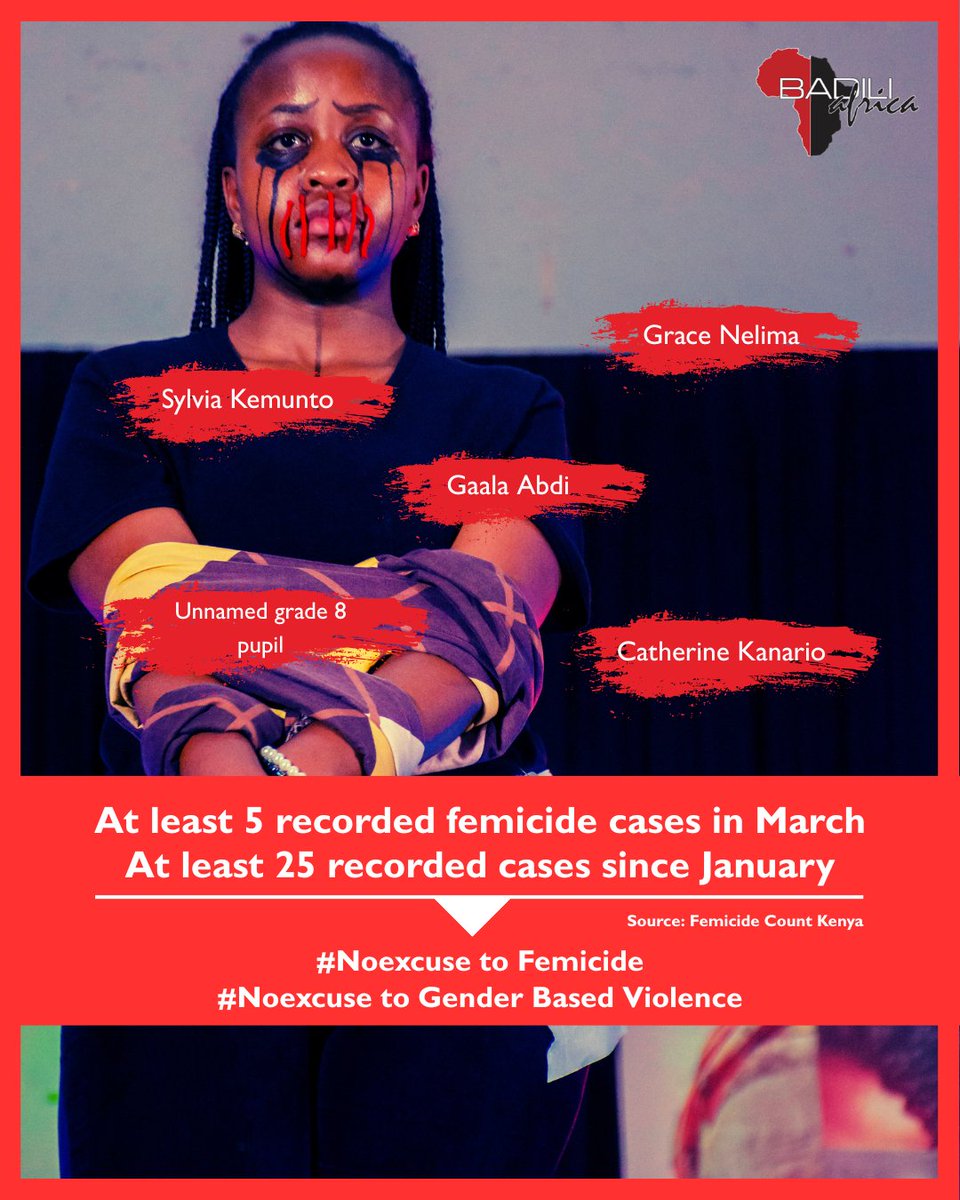Badili_A's tweet image. How many more women must die before Kenya wakes up? 📢

#WhatWillItTake 

🔴 Enough is enough. Every woman deserves safety, dignity, and justice.
✊🏾 Speak up. Demand action. Break the cycle.

#NoExcuse #EndFemicideKe #SayHerName