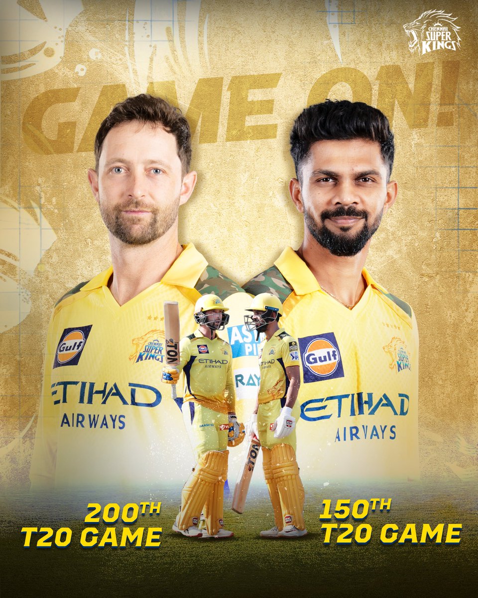 ChennaiIPL's tweet photo. Important milestones as they take to the middle today! 🥳
Shine On, Singams!🦁

#PBKSvCSK #WhistlePodu https://t.co/59BwAl3w6o