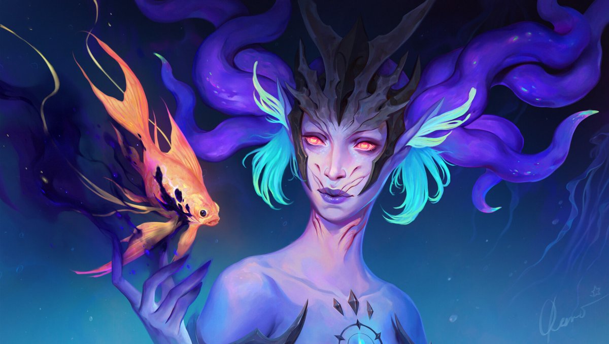 Kueshka's tweet photo. Hello #PortfolioDay  🍂 

My name is Oksana. I’m a digital artist who loves to draw fantasy characters and illustrations ✨ https://t.co/DbK3CZJrV6