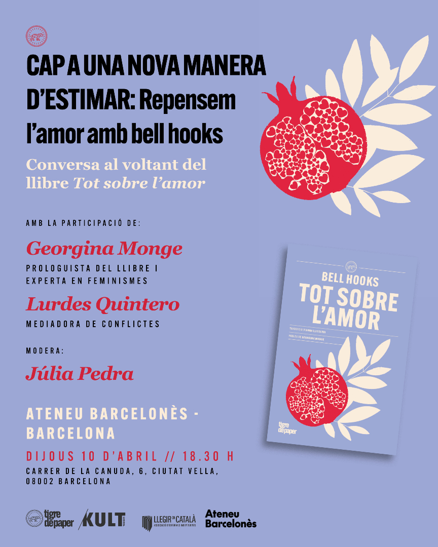 Aquest dijous dia 10 a l' @ateneubcn repensarem l'amor amb el llibre de 'Tot sobre l'amor' de bell hooks🚩

👉A les 18h30
🗣️Amb Georgina Monge, Lurdes Quintero i Júlia Pedra

Veniu, oi?😉
