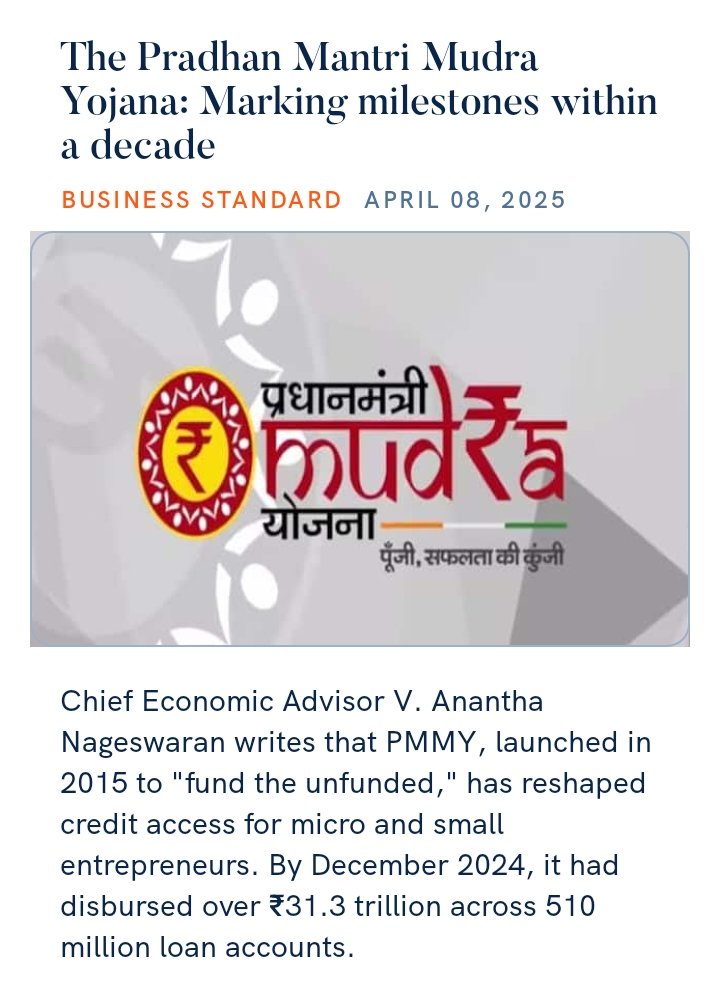 m_mirdula's tweet photo. The Pradhan Mantri Mudra Yojana: Marking milestones within a decade
https://t.co/B043BuRe1B

via NaMo App https://t.co/ask6Y1aE0L