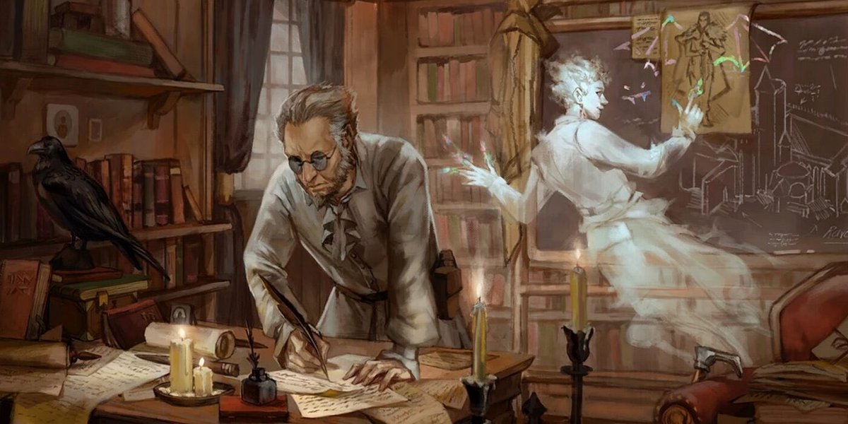 Arsenes_Corner's tweet photo. „Curse of Strahd“ will always have a special place for me in my heart. Especially because of one game were the dm allowed me to play a student of Van Richten who also had a crush on Ezme. When V.R. died, I mourned him … Ezme and I created an order of monster hunters at the end. https://t.co/zIl9EB0WHP