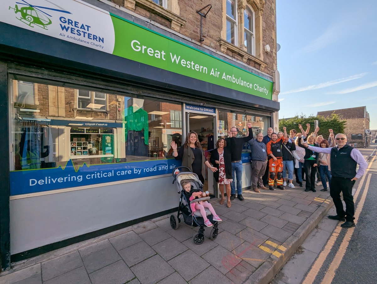 GWAAC's tweet photo. We're excited to have opened our new shop in #Portishead, our first in #NorthSomerset!

The ribbon was cut by Sam, Dawn, and Tam from Phoenix Bar. They've raised around £14k for GWAAC over the years and in 2019 our crew were sadly called to Dawn's late partner, Sean. 💚💙 https://t.co/RaDyizkpSA