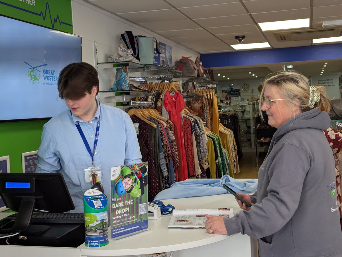 GWAAC's tweet photo. We're excited to have opened our new shop in #Portishead, our first in #NorthSomerset!

The ribbon was cut by Sam, Dawn, and Tam from Phoenix Bar. They've raised around £14k for GWAAC over the years and in 2019 our crew were sadly called to Dawn's late partner, Sean. 💚💙 https://t.co/RaDyizkpSA