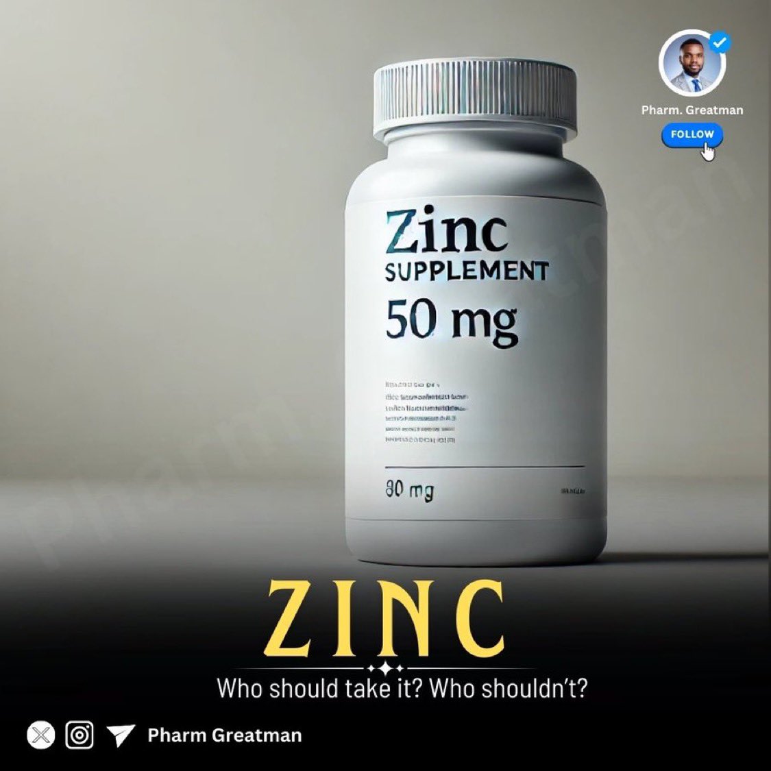 OGreat6's tweet photo. LET US TALK ABOUT ZINC

Did you know zinc is a powerful immune booster, skin supporter, and memory enhancer? 

This tiny mineral can do big things for your health! 

Here’s why adding a zinc supplement might be the boost you need, and who should not take it

Check the thread  👇🏾 https://t.co/s7ofgWcrWo