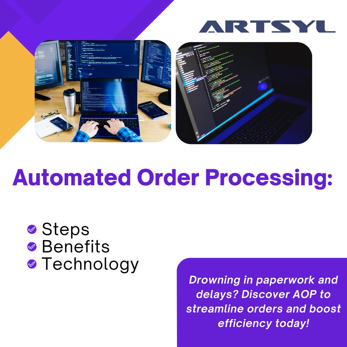 ArtsylTech's tweet image. 📦 Still stuck in manual order chaos? Discover how Automated Order Processing (AOP) boosts accuracy, speeds up fulfillment &amp;amp; delights customers. 🚀 From retail to healthcare—go digital now! 👉 artsyltech.com/s/aop

#OrderAutomation #AOP #ArtsylTech