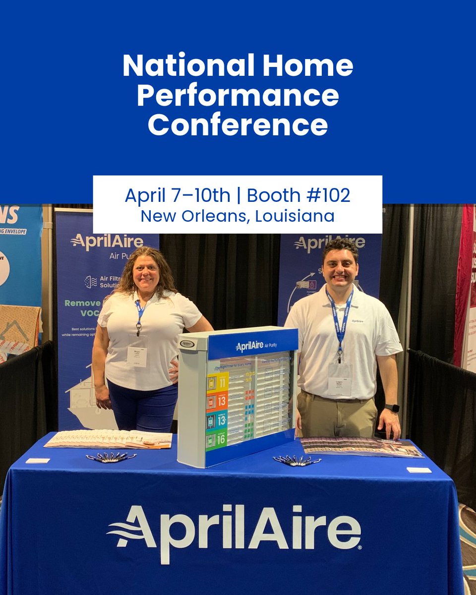 AprilAire (@aprilaire) on Twitter photo We're at the #NationalHomePerformanceConference today!
Come visit booth 102 to learn more about the AprilAire Healthy Air solutions that support cleaner, more comfortable living. Our team is ready to answer your questions and share our latest innovations! <a href="/JoinBPA/">Building Performance Association</a> We're at the #NationalHomePerformanceConference today!
Come visit booth 102 to learn more about the AprilAire Healthy Air solutions that support cleaner, more comfortable living. Our team is ready to answer your questions and share our latest innovations! <a href="/JoinBPA/">Building Performance Association</a>