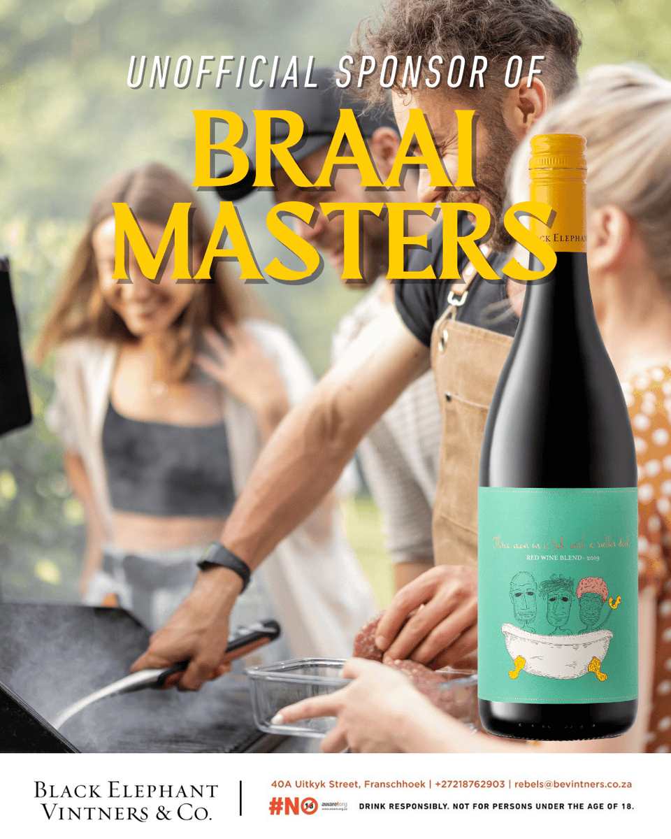 Nou Kan Ons Braai!

Old World meets New World in this classic red blend. Cabernet Sauvignon, Merlot, and sometimes Mourvèdre sourced from the coastal region of the South African Winelands seamlessly blend to create this playful blend called Three Men in a Tub with a Rubber Duck.