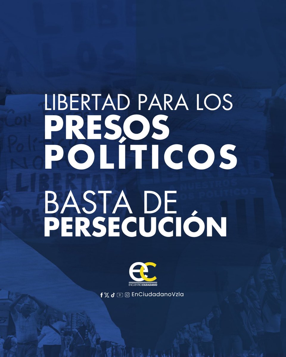 Los 903 presos políticos en Venezuela merecen libertad. Exigimos justicia, respeto a los DDHH y el fin de la persecución política.

Seguimos exigiendo #LibertadParaTodosLosPresosPoliticos
