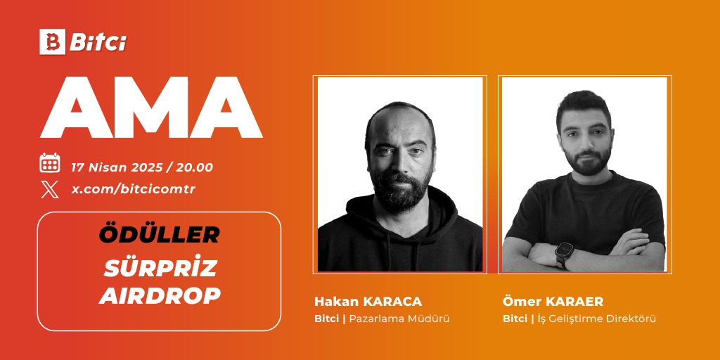 🎙️ Yeni projelere ve önemli gelişmelere dair detayları konuşacağımız ve tüm sorularınıza yanıt bulacağınız A.M.A etkinliğimiz, 17 Nisan Perşembe Bitci Türkiye X (Twitter) hesabında! 

🗓️ 17 Nisan Perşembe / 20.00
📍 <a href="/bitcicomtr/">Sagopa Kajmer</a>

👤  <a href="/omrkrr/">Ömer Karaer</a> l Bitci İş Geliştirme Direktörü
👤