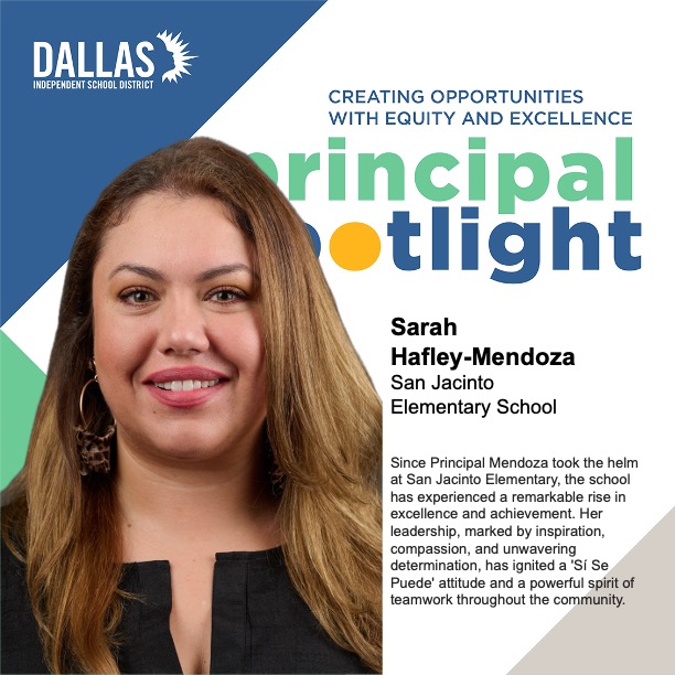 Principal Mendoza was the first in her family to get a college degree!