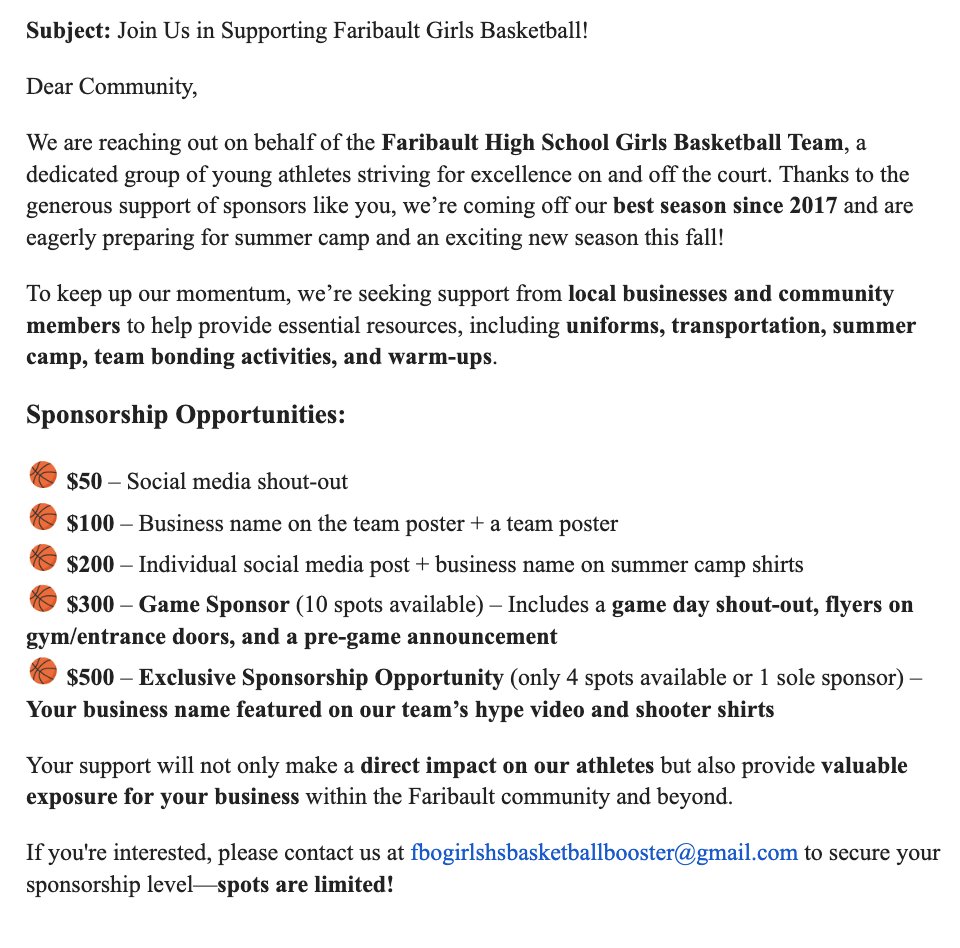 Faribault Girls HS Basketball Booster Club (@fbogirls_bball) on Twitter photo 