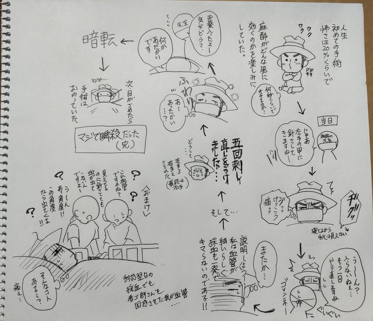 人生初の入院手術経験をしたので、覚えてる間に書き留め〜。
今回は全身麻酔について 