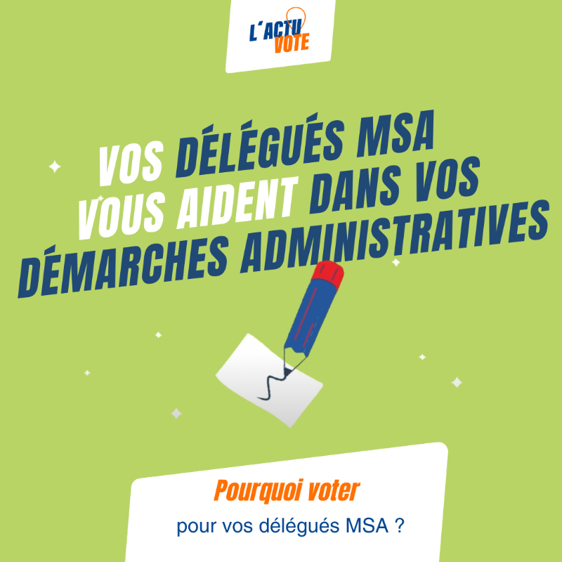 msa_actu's tweet photo. 📢 Tous les 5 ans, vous élisez vos délégués #MSA
Ils vous accompagnent, défendent vos droits, mènent des actions concrètes.
3 000 initiatives par an en France : santé, microcrèches, résidences seniors...
🗳️ #ElectionsDeleguesMSA – Votez du 5 au 16 mai.
👉 https://t.co/5vnitJr3VX