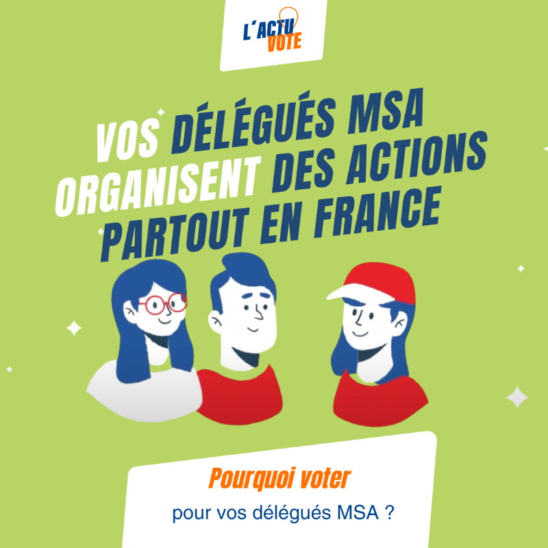 msa_actu's tweet photo. 📢 Tous les 5 ans, vous élisez vos délégués #MSA
Ils vous accompagnent, défendent vos droits, mènent des actions concrètes.
3 000 initiatives par an en France : santé, microcrèches, résidences seniors...
🗳️ #ElectionsDeleguesMSA – Votez du 5 au 16 mai.
👉 https://t.co/5vnitJr3VX