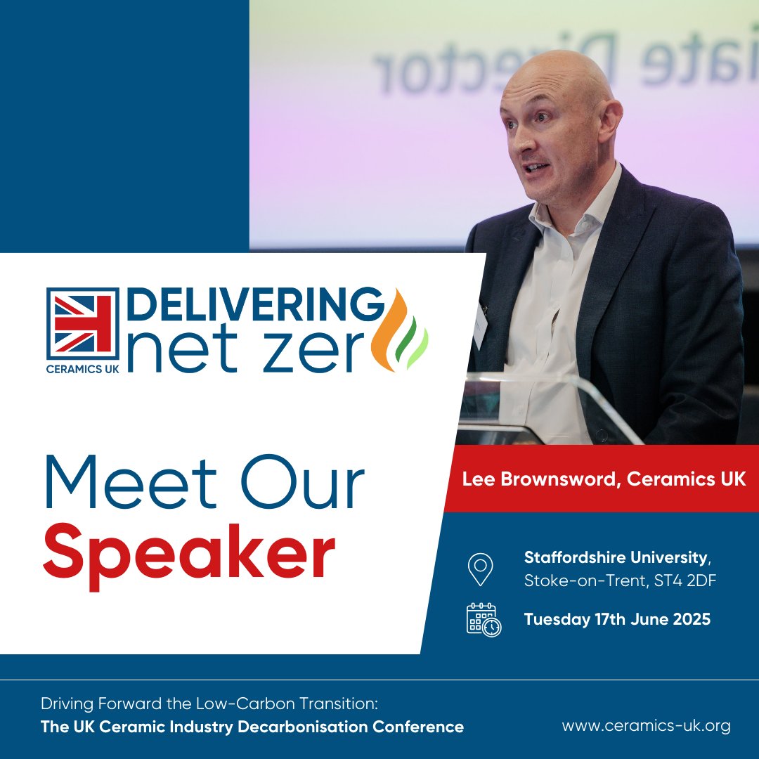 Another big name for Delivering Net Zero! 

Our own Lee Brownsword, with 20+ years in climate, energy &amp; environmental policy, brings top insights into sustainability. A must-hear speaker!

⏳10 weeks to go—register now ceramics-uk.org/delivering-net…

#Sustainability #DeliveringNetZero
