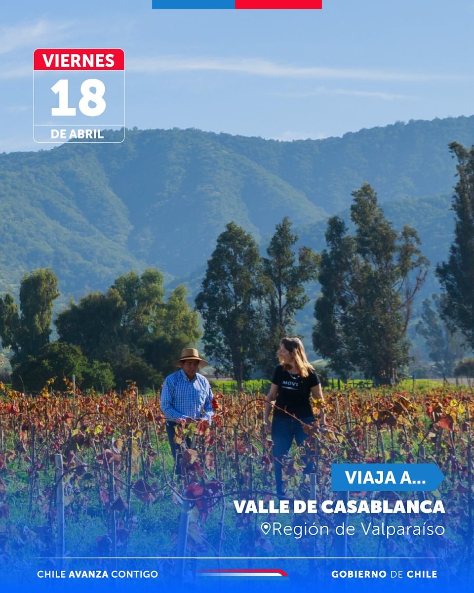 sernatur_valpo's tweet photo. ¿Fin de semana XL? 🤩 En abril tenemos el primer #FinDeSemanaLargo del 2025 #SemanaSanta, y la Región de #Valparaíso te espera con todo sus destinos turísticos #DeCordilleraAMar 🌄🌊
Aprovecha este 18 de abril de vivir una gran experiencia en #Casablanca, que es #ZOIT ☺️ https://t.co/5yNrHgYmNP