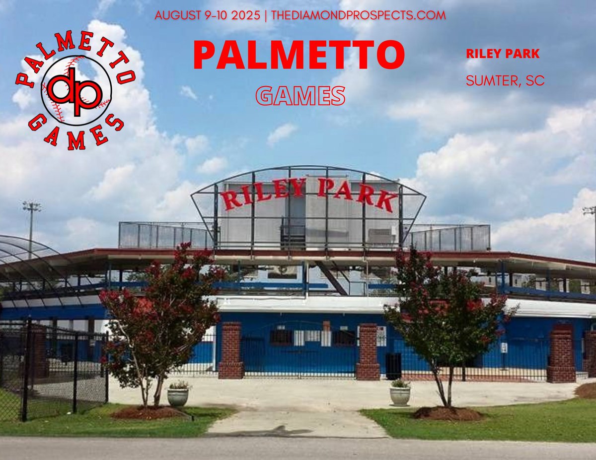 Diamond Prospects (@diamondprospect) on Twitter photo It’s back‼️
The 18th Palmetto Games are coming to historic Riley Park in Sumter, SC 🏟️
📅 Aug 9-10, 2025
The top HS prospects in our state. One field. One stage.
#PalmettoGames It’s back‼️
The 18th Palmetto Games are coming to historic Riley Park in Sumter, SC 🏟️
📅 Aug 9-10, 2025
The top HS prospects in our state. One field. One stage.
#PalmettoGames