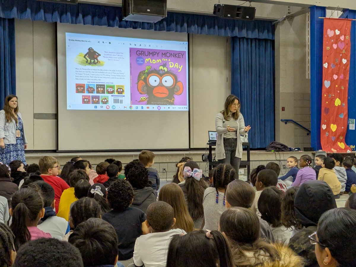 BethlehemAreaSD's tweet photo. Donegan Elementary was excited to welcome author Suzanne Lang this morning! She is the author of the popular book Grumpy Monkey and spent time with students sharing her story and love of reading! 

#BASDproud #DoneganElementary #AuthorVisit #GrumpyMonkey #BASDReads @DoneganBASD https://t.co/jcDgutzV1B