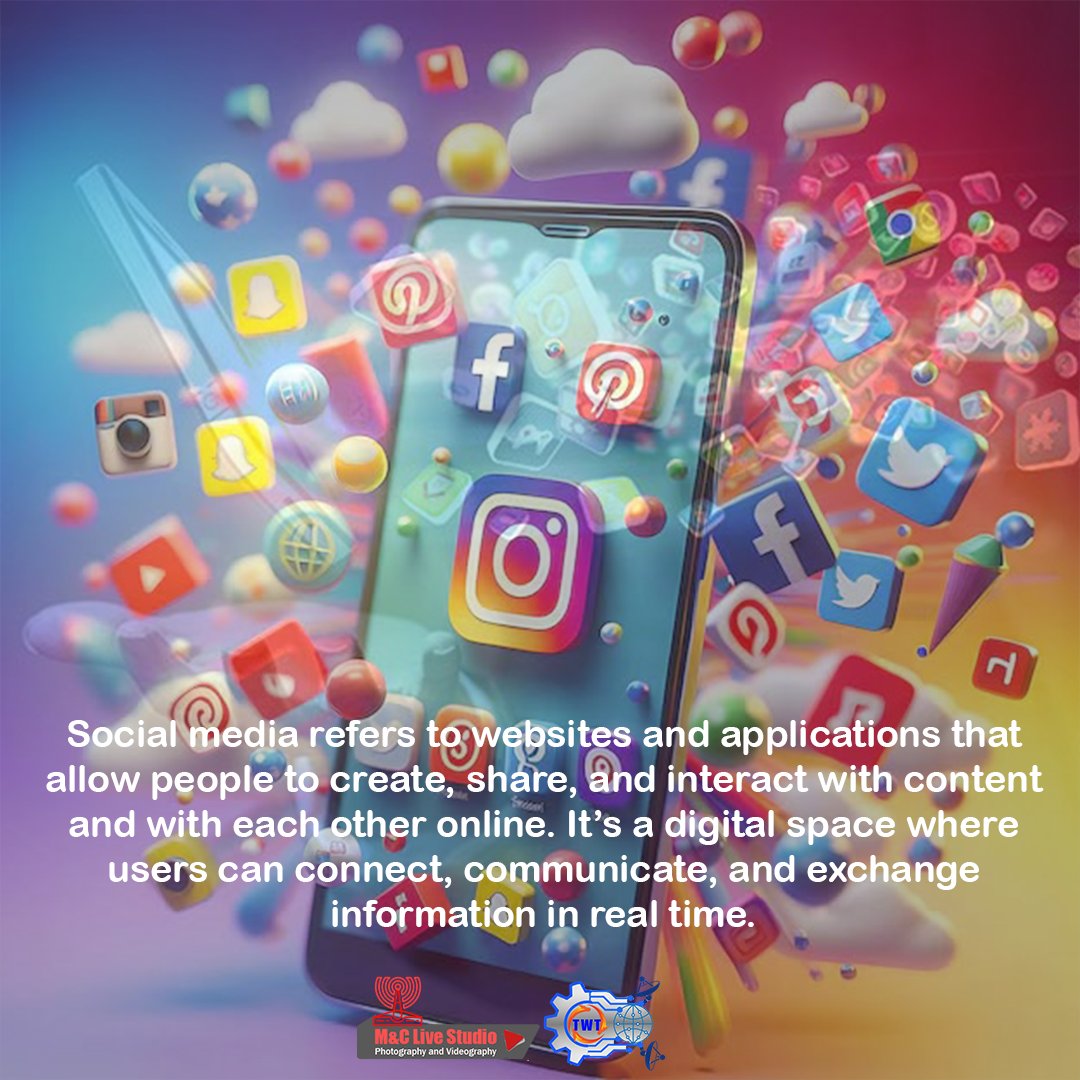TechWithThink's tweet image. Social media refers to websites and applications that allow people to create, share, and interact with content and with each other online. It’s a digital space where users can connect,and exchange information in real time.

📌#techwiththink
📌#mandclivestudio
📌#socialmedia