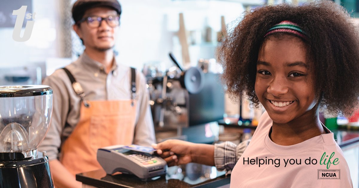 1UniversityCU's tweet image. Some lessons are best learned by doing. Money management is one of them. Start your teen's journey with a #freechecking account designed specifically for 14 - 18 year olds. Safe. Simple. Parent Supervised. 🔗rpb.li/exd
#TeenChecking #1stUniversityCreditUnion