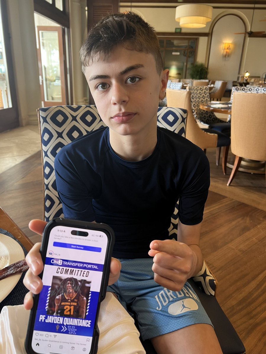 We are on Spring Break with sun and sand and all the Kid wants to do is play basketball and offer a stream of updates on Kentucky bball recruits. KY kids are just #builtdifferent