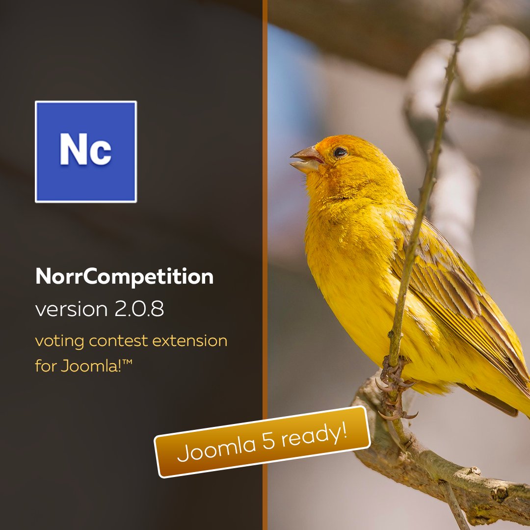 NorrCompetition 2.0.8 released. A maintenance release of voting contest extension for #Joomla 5. 

👉 bit.ly/4i3BKbe