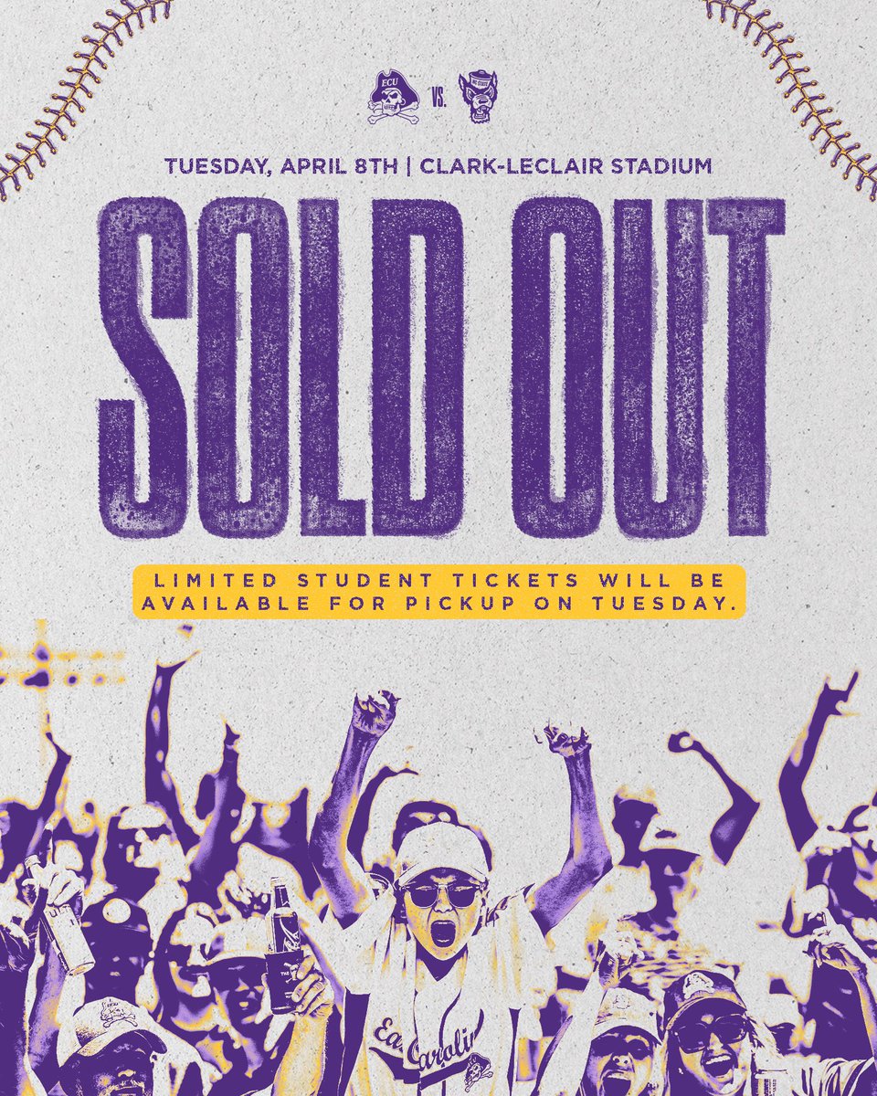 Tonight’s game is officially SOLD OUT🔥

Limited student tickets will be available for pickup. #PIRATES