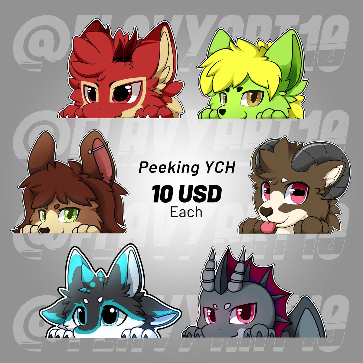 New Peekers! character belongs to the owner! the comms also still available! 10 USD each

DM me to get yours!

#furry #furryych #furrycommission
