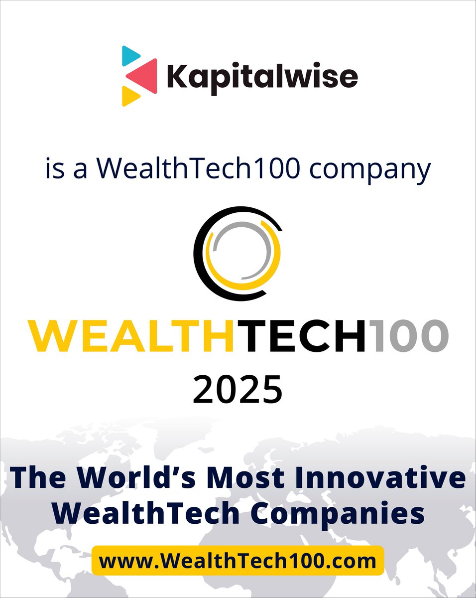 KapitalWise's tweet image. We are proud to share that @Kapitalwise has been selected for @Fintech_Global &apos;s #wealthtech100 2025.
✨ Big thanks to our team, partners, and collaborators for making this possible!

See the full list: fintech.global/wealthtech100/ 

#wealthtech100 #FinancialAdvisors #WealthManagement