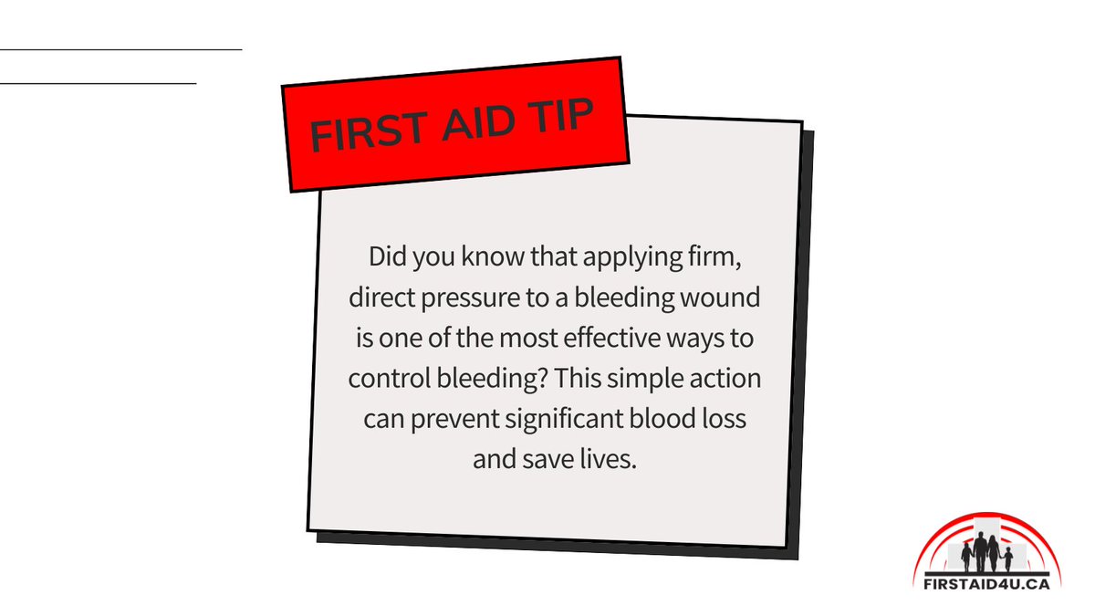 FirstAid4U_Inc's tweet image. Here’s a helpful First Aid tip! Check out our courses to learn the correct manner of applying pressure to a wound and for more essential tips and life-saving information.

🌐FirstAid4U.ca
📞1-866-966-4566

#FirstAidTips #EmergencyPreparedness #FirstAid4U