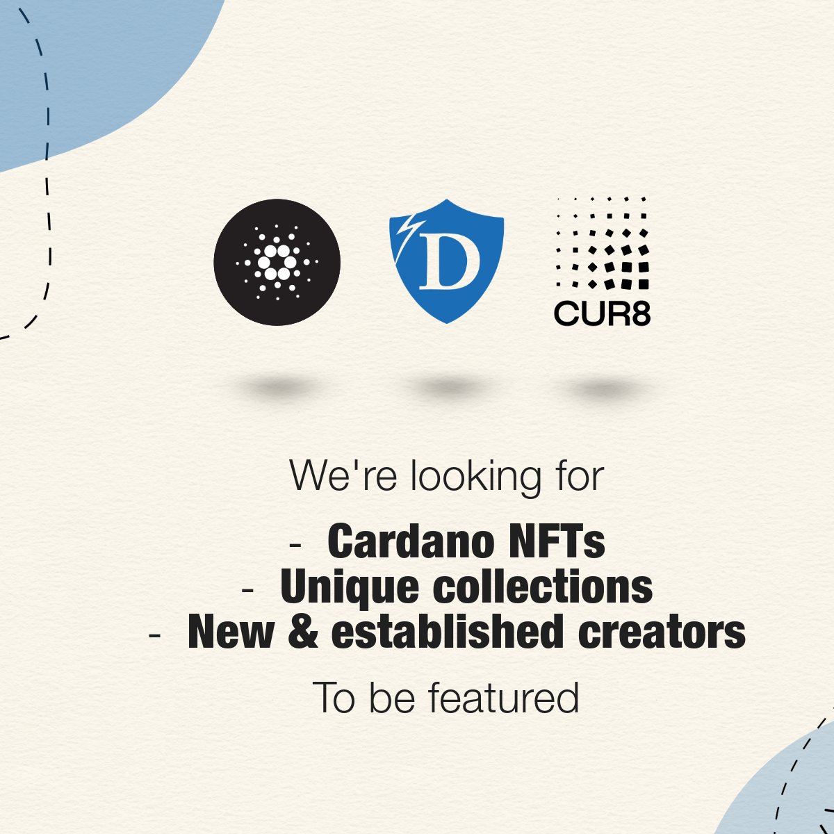🚀 CUR8 has been selected for the @Draper_U Residency!

As part of the program, we’re showcasing Cardano artists on our platform + screens throughout. Want your work featured?

• Sign up at CUR8.io
• Drop your links below
• Share your best Cardano work

Let’s