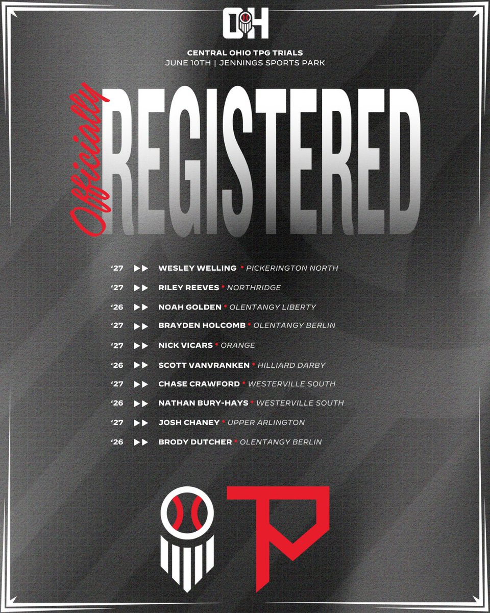 𝘾𝙚𝙣𝙩𝙧𝙖𝙡 𝙊𝙝𝙞𝙤 𝙏𝙋𝙂 𝙏𝙧𝙞𝙖𝙡𝙨

Invites Accepted ✅

📅 June 10th
👨‍🎓2026-2028 Grads
📍Jennings Sports Park

Request an invite 👉 shorturl.at/Ihsgc