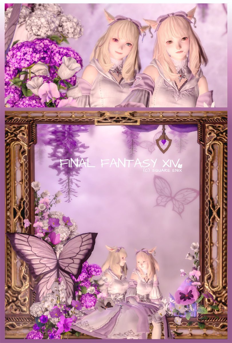 dqx_pochi's tweet photo. ｡.ꕤ………………………………………..ꕤ.｡
おぁよฅ/ᐠ｡ ̮｡ᐟ\ฅ 

りりちゃん @LilyFoul と絵画の世界に入ってみたよー📸
スタジオに合わせてパープルにして撮影したんだけどめっちゃ可愛かった💜

｡.ꕤ………………………………………..ꕤ.｡
🏷 #san_studio
#FF14 ┆ #おはミコ ┆ #ミコッテ https://t.co/GB7AwxJzwL