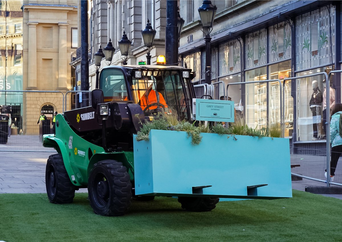 NE1BID's tweet image. We’re so pleased to see the first signs of NE1’s Grey Street Gathering returning for 2025.
The much-loved pop-up green space is being installed this week, offering a place to pause, relax and enjoy one of the city’s most iconic streets.