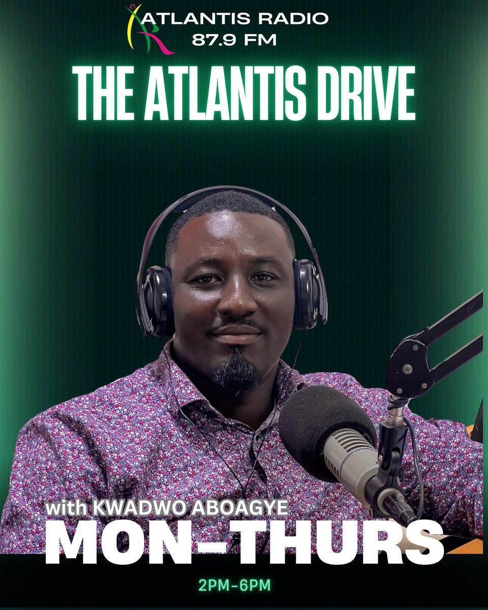 ATLANTISFM879's tweet photo. Take a break and tune in to the #AtlantisDrive live now with Kwadwo Aboagye. Follow link in bio to listen online.
.
.
.
#AtlantisRadio #AtlantisDrive #AfternoonShow #GhanaRadio https://t.co/8Mh22X2VpO