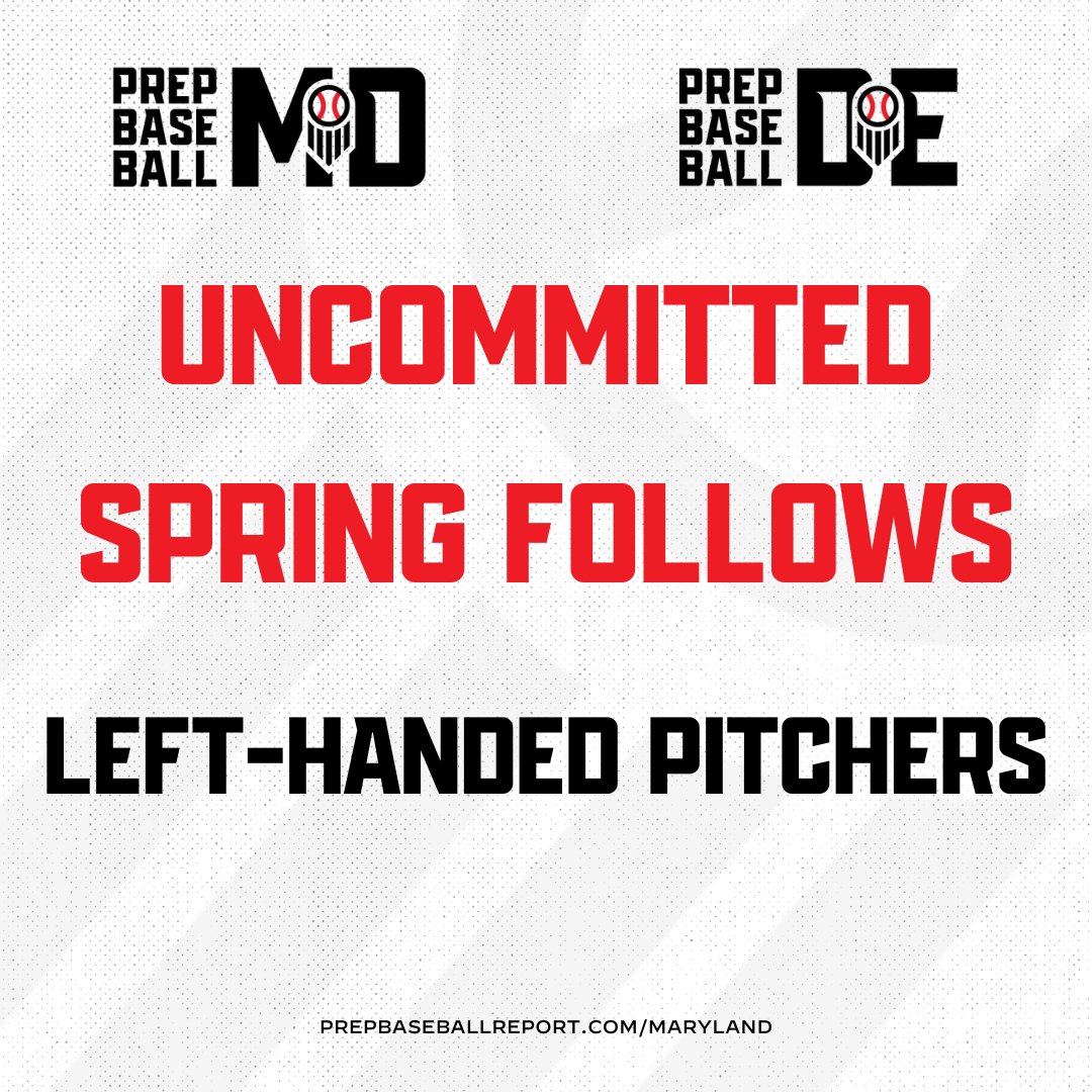 💎 Uncommitted Spring Follows 💎

Our staff dives into the 2025 and 2026 classes and highlights 1️⃣3️⃣ #uncommitted Left-Handed pitchers to follow throughout the spring across Maryland and Delaware.

Take a look 👇

🔗: loom.ly/5JhpDRU