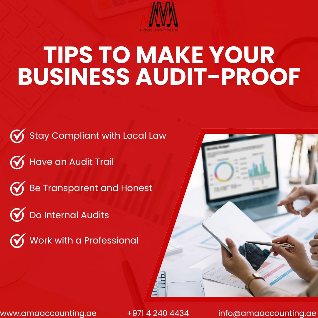 ama_auditing's tweet photo. 🔍 Want to make your business audit-proof?
Follow these 5 essential tips to stay ready, compliant, and stress-free! ✅

#AuditProof #BusinessTips #AccountingMadeEasy #DubaiBusiness #TaxReady #FinanceGoals #AuditTrail #BusinessGrowth #AMAAuditing https://t.co/SDymyCyrmT