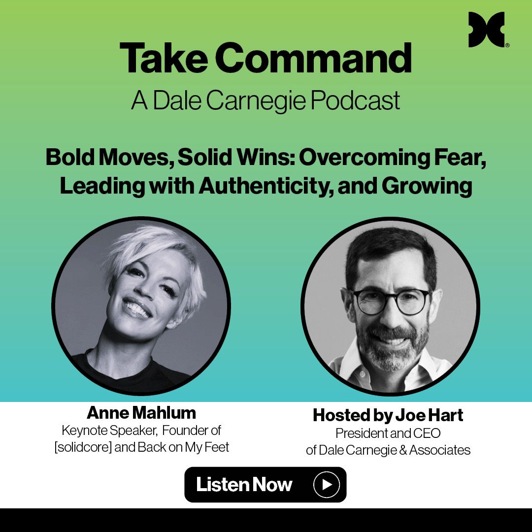 “The best way to interact with fear is to greet it with gratitude. Fear is just growth showing up and trying to trick me because I’m not in danger." - <a href="/AnneMahlum/">Anne Mahlum</a>, Founder of Back on My Feet and @[solidcore],and keynote speaker.

🎧  dalecarnegie.com/en/resources/b…
