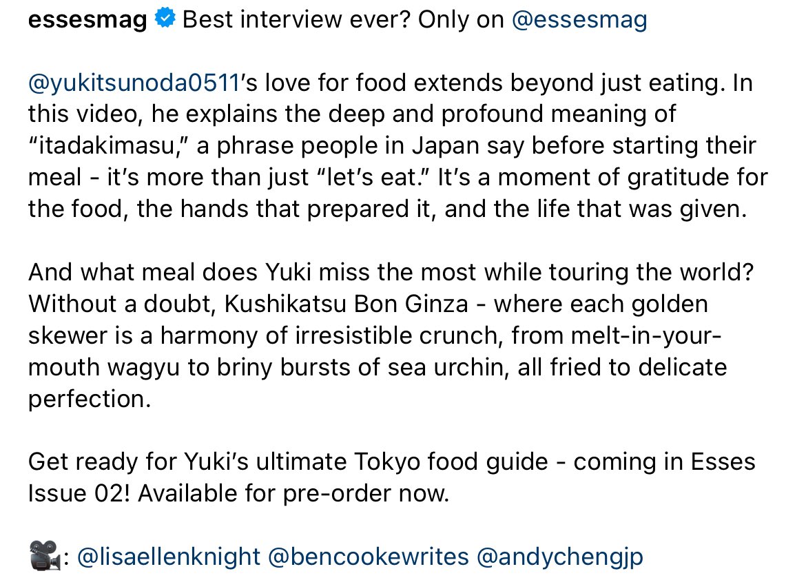 reidemaimo's tweet photo. [IG: Esses]

Best interview ever? Only on #Esses 

🔗 https://t.co/5MpvP2A5pg
(8/4/2025, Repost) #YukiTsunoda #角田裕毅 https://t.co/jfeRNbVohb