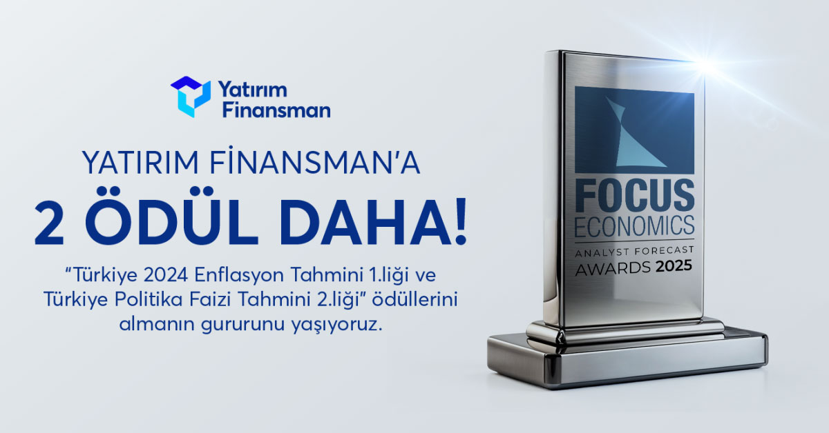 Dünya çapında 100'den fazla ülkede ve 21 emtiada, altı temel makroekonomik gösterge üzerinden en doğru ekonomik tahminleri yapan kurum ve ekonomistleri ödüllendiren FocusEconomics Analist Tahmin Ödülleri’nde “Türkiye 2024 Enflasyon Tahmini 1. liği ve Türkiye Politika Faizi