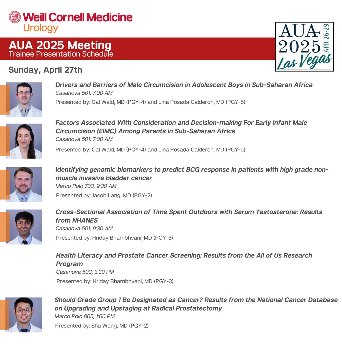 Weill Cornell Medicine Urology (@wcmurology) on Twitter photo <a href="/ShuWangMD/">Shu Wang, MD</a> <a href="/WaldoGMed/">Gal Wald</a> <a href="/leodre/">Leo Dreyfuss</a> <a href="/AGurayah/">Aaron Gurayah, MD</a> <a href="/nyphospital/">NewYork-Presbyterian</a> <a href="/WeillCornell/">Weill Cornell Medicine</a> <a href="/babawahba/">Malik Wahba</a> <a href="/Runzhuo_Ma/">Runzhuo Ma</a> <a href="/AmerUrological/">Amer. Urol. Assn.</a> Drs. Wald, Calderon, Lang, Bhambhvani and Wang will be presenting at #AUA25 on Sunday, April 27th. <a href="/ShuWangMD/">Shu Wang, MD</a> <a href="/WaldoGMed/">Gal Wald</a> <a href="/leodre/">Leo Dreyfuss</a> <a href="/AGurayah/">Aaron Gurayah, MD</a> <a href="/nyphospital/">NewYork-Presbyterian</a> <a href="/WeillCornell/">Weill Cornell Medicine</a> <a href="/babawahba/">Malik Wahba</a> <a href="/Runzhuo_Ma/">Runzhuo Ma</a> <a href="/AmerUrological/">Amer. Urol. Assn.</a> Drs. Wald, Calderon, Lang, Bhambhvani and Wang will be presenting at #AUA25 on Sunday, April 27th.