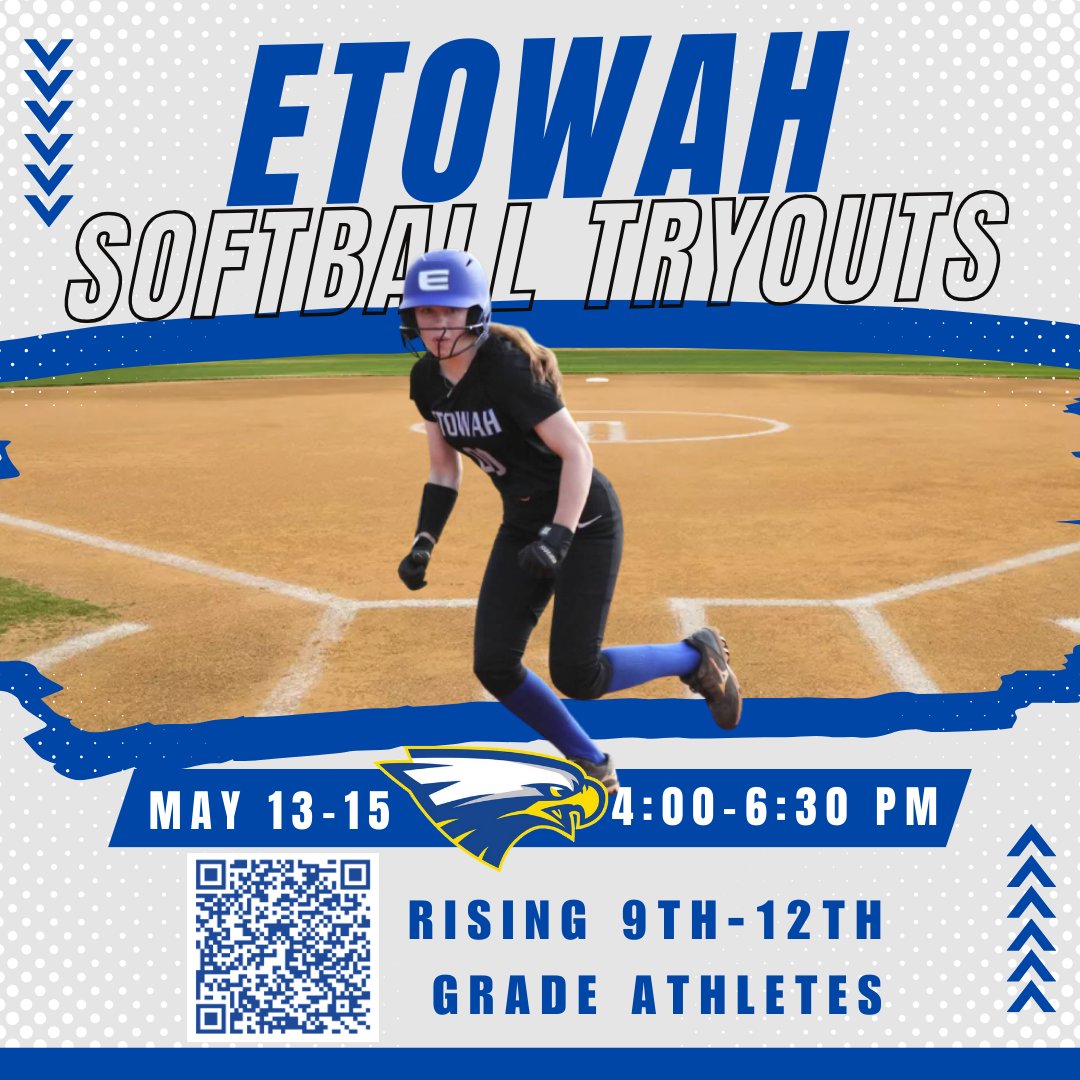 Etowah Softball (@_etowahsoftball) on Twitter photo Who is ready for the 2025 season?!?! Mark your calendars and make sure to register through the QR code below. Below tryouts are for upcoming 9th through 12th graders. Can't wait to be back on the field! 💛💙 <a href="/EtowahHS/">Etowah High School</a> <a href="/ETBoothMS/">ETBoothMS</a> Who is ready for the 2025 season?!?! Mark your calendars and make sure to register through the QR code below. Below tryouts are for upcoming 9th through 12th graders. Can't wait to be back on the field! 💛💙 <a href="/EtowahHS/">Etowah High School</a> <a href="/ETBoothMS/">ETBoothMS</a>